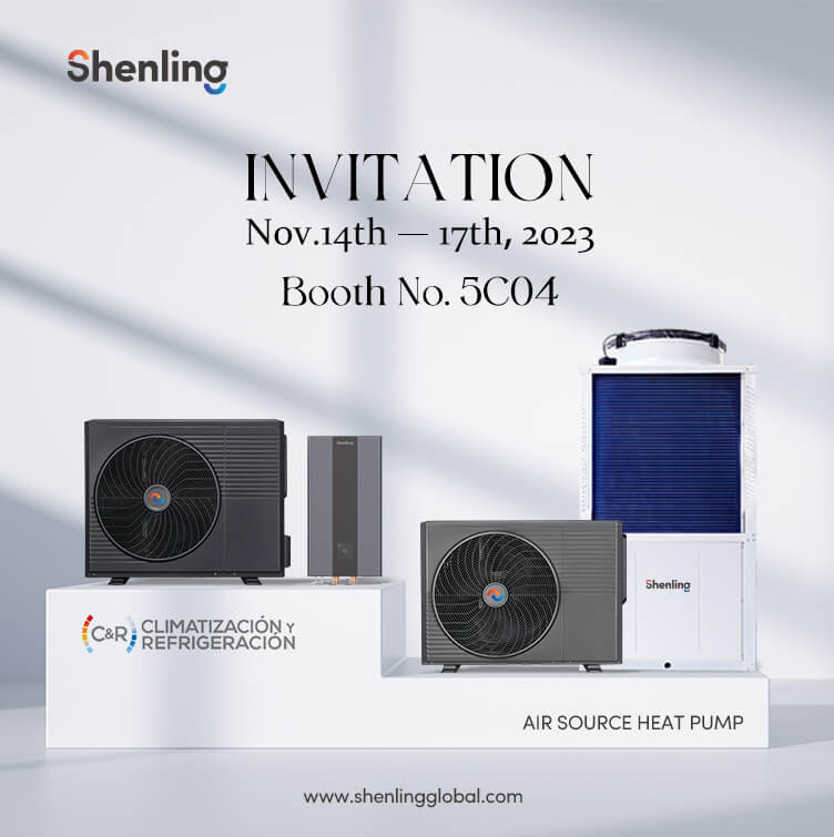 Air source heat pump C&R hvac and refrigerant expo 2023 exhibition heat pump Shenling air source heat pump